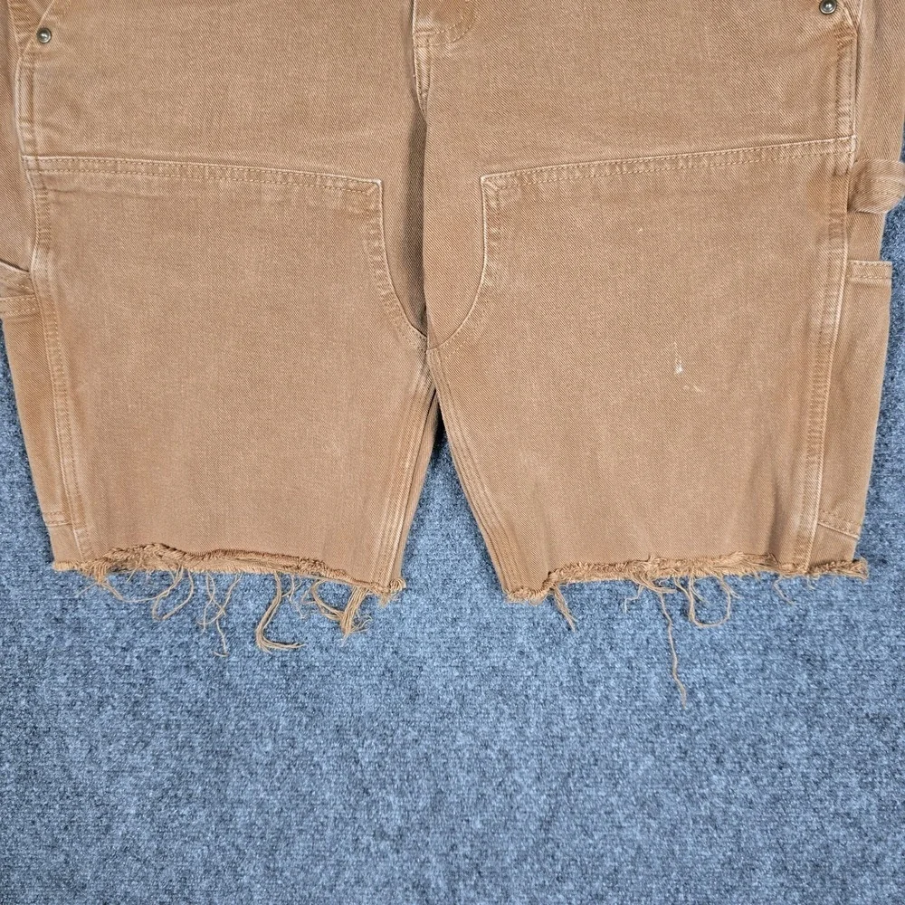 Carhartt Shorts Womens 14 Regular Cutoff Brown‎ Double Front Knee Utility 104296